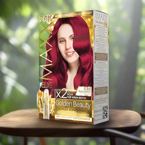 Maxx Deluxe 24K Gold Hair Dye - Strawberry Red (5.65)