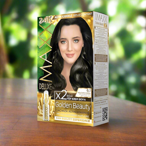 Maxx Deluxe 24K Gold Hair Dye - Ash Dark Blonde (6.1)