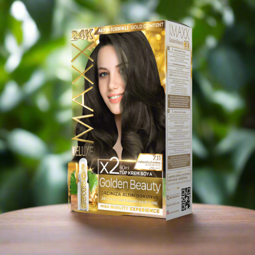 Maxx Deluxe 24K Gold Hair Dye - Olive Blonde (7.11)