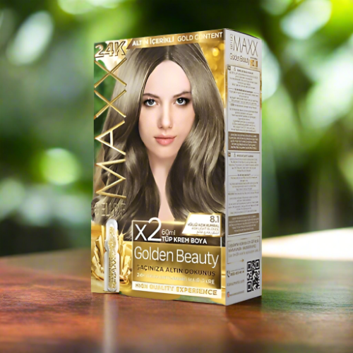 Maxx Deluxe 24K Gold Hair Dye - Ash Light Blonde (8.1)