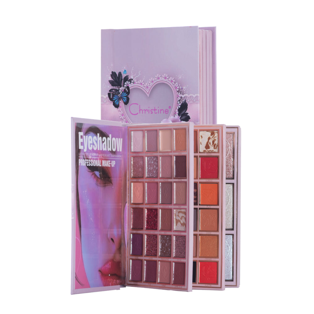 كتيب مكياج كريستين 5 في 1-ظلال العيون و Highlighter & Blusher & Lipstick & Coft