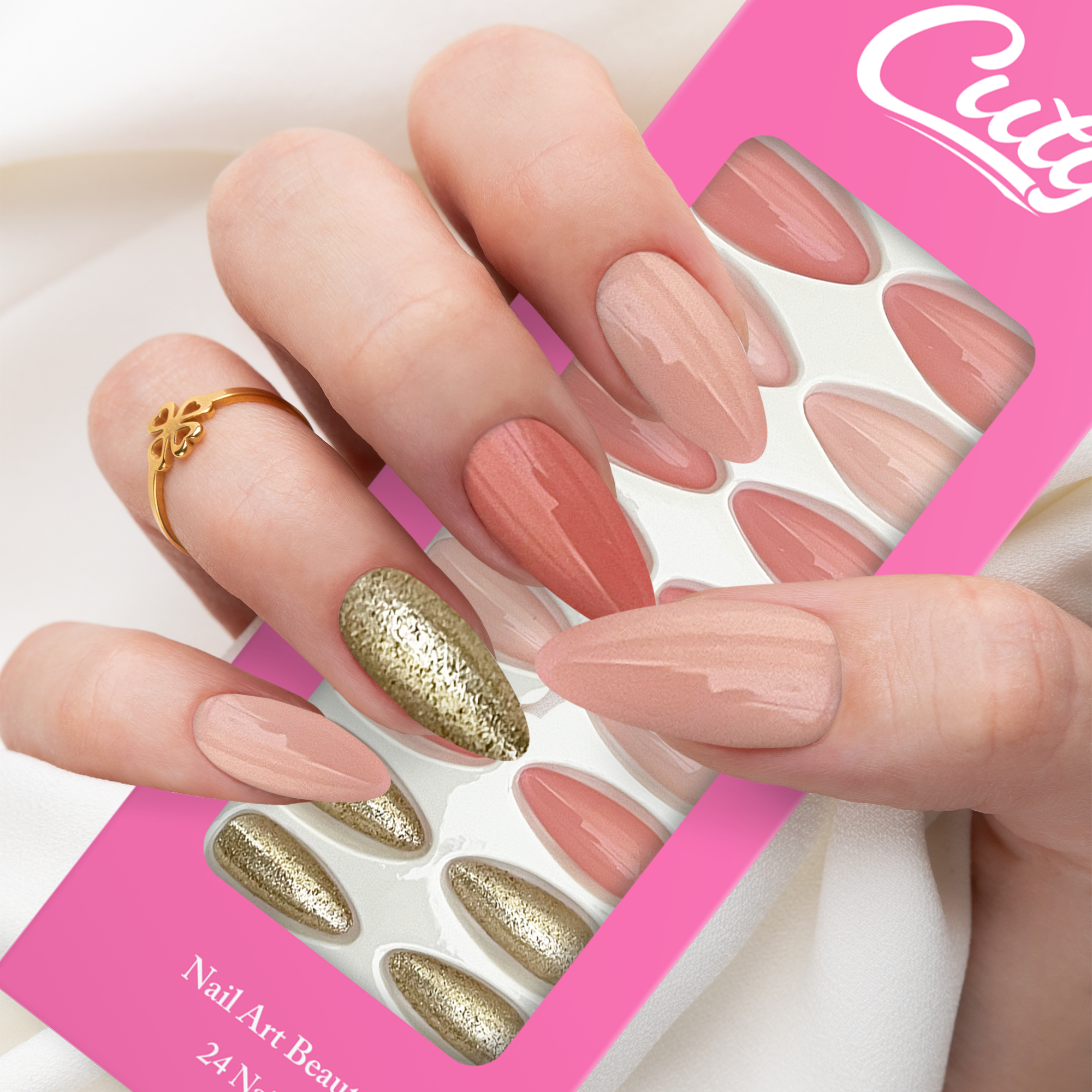 Cuty Nails Set: Flawless Acrylic Nails with Jelly Tape Adhesion