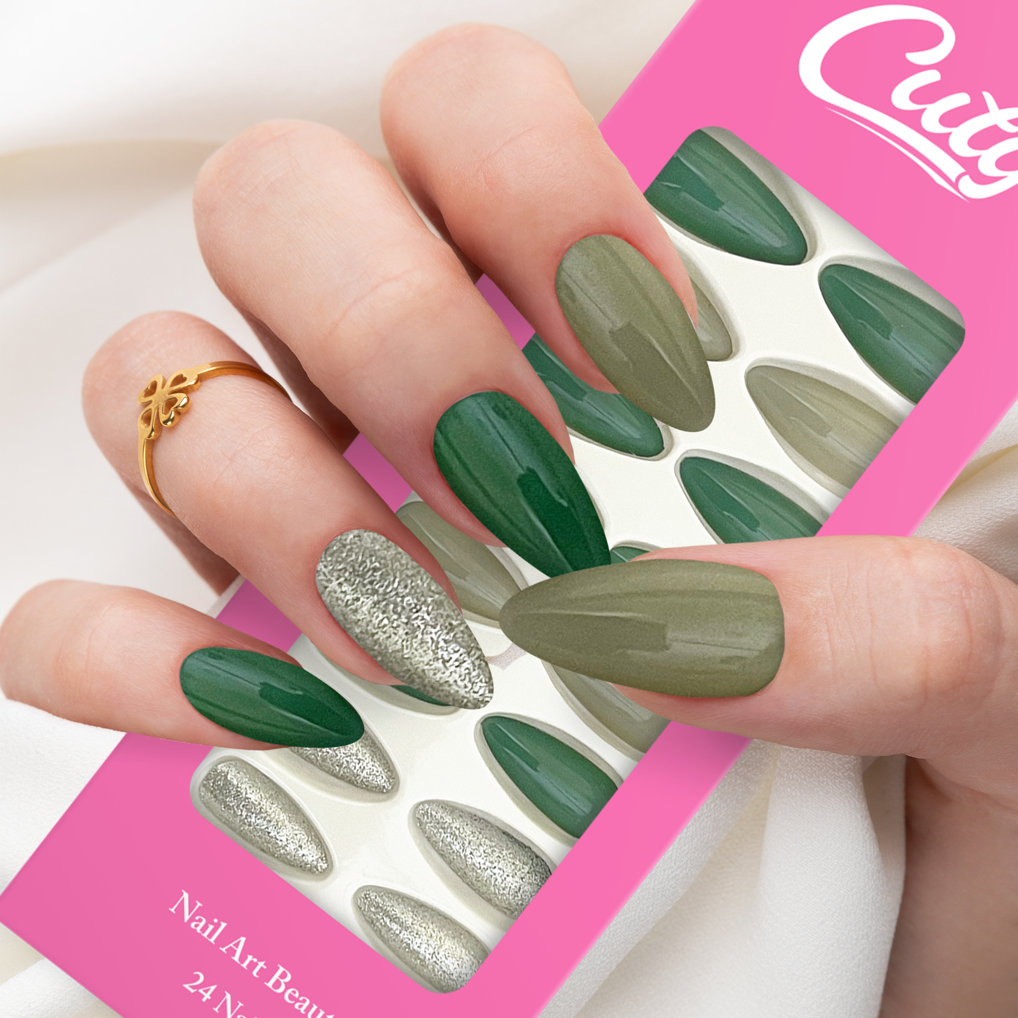 Cuty Nails Set: Flawless Acrylic Nails with Jelly Tape Adhesion