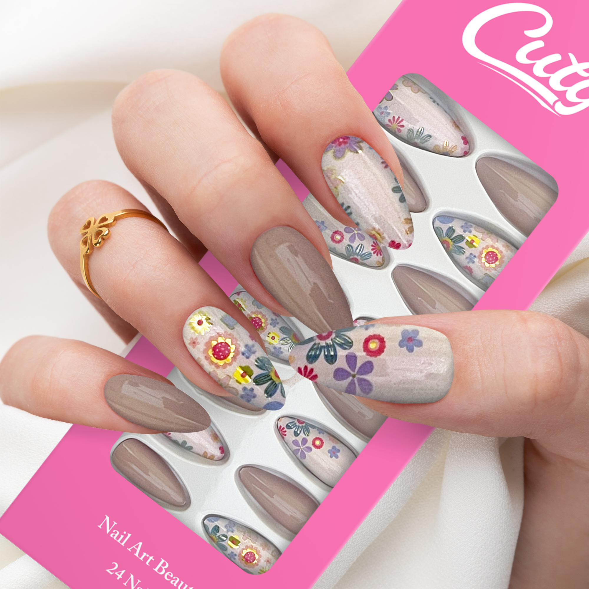 Cuty Nails Set: Flawless Acrylic Nails with Jelly Tape Adhesion