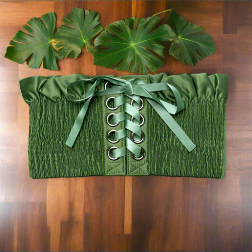 حزام الكورسيه الأخضر برباط 8896