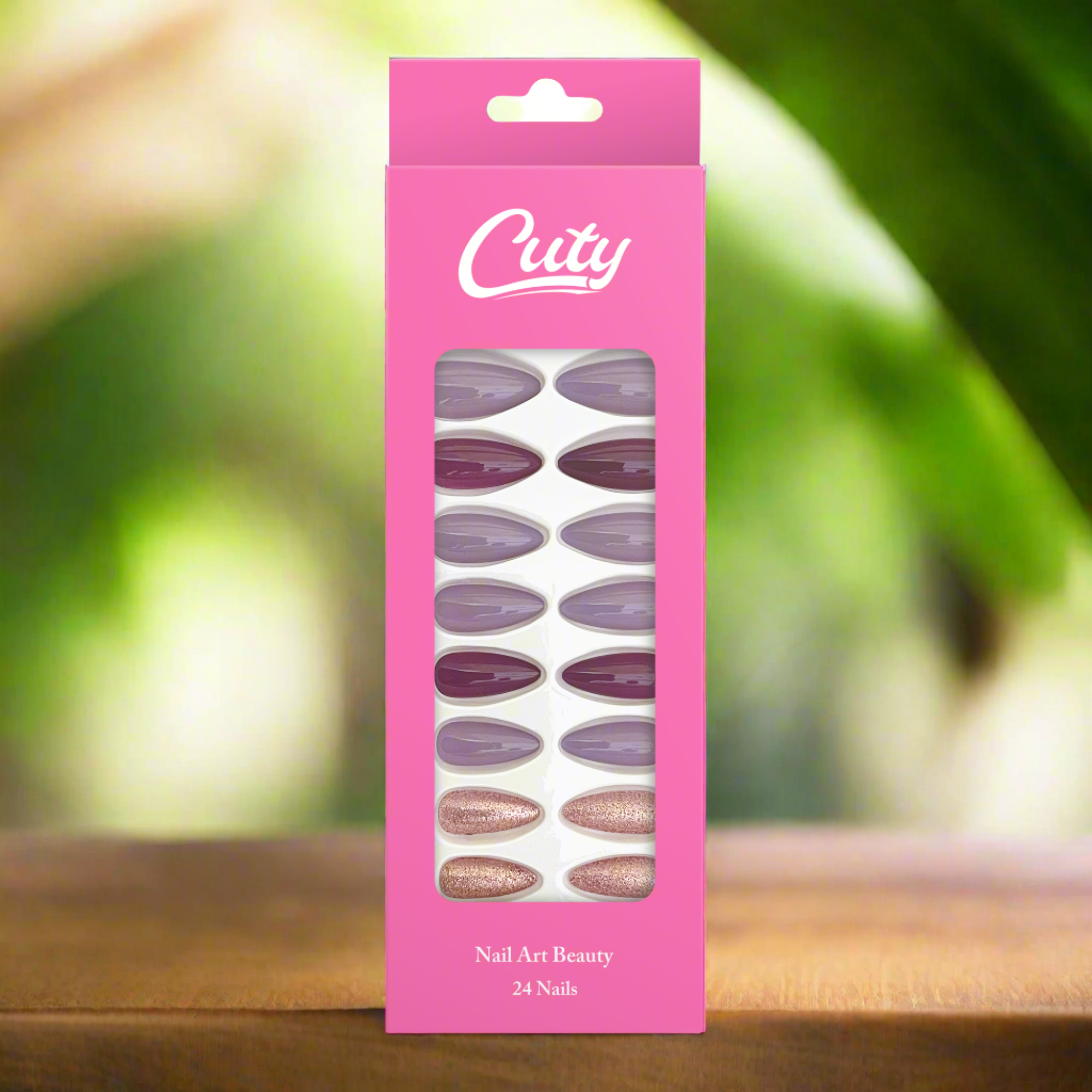 Cuty Nails Set: Flawless Acrylic Nails with Jelly Tape Adhesion