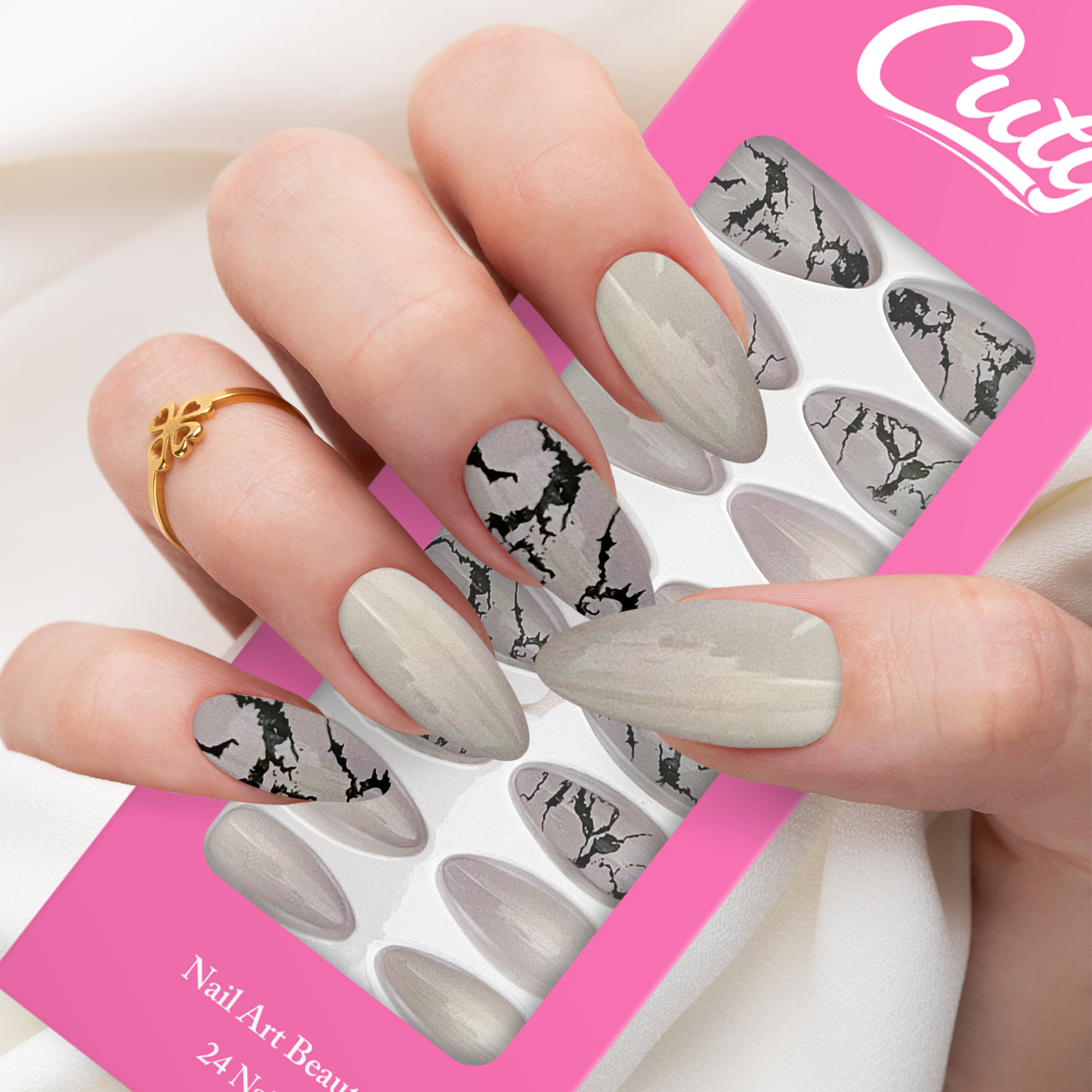 Cuty Nails Set: Flawless Acrylic Nails with Jelly Tape Adhesion