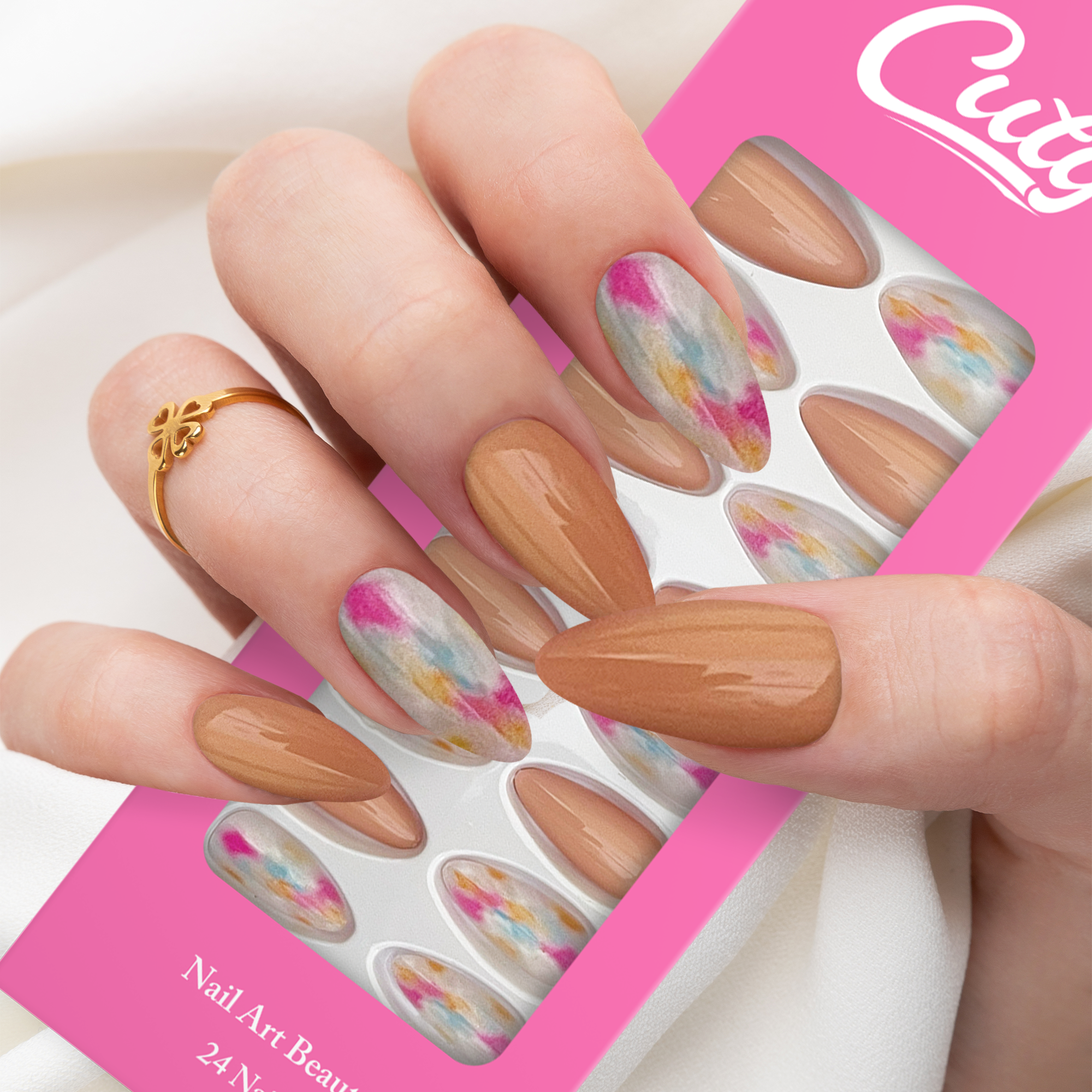 Cuty Nails Set: Flawless Acrylic Nails with Jelly Tape Adhesion