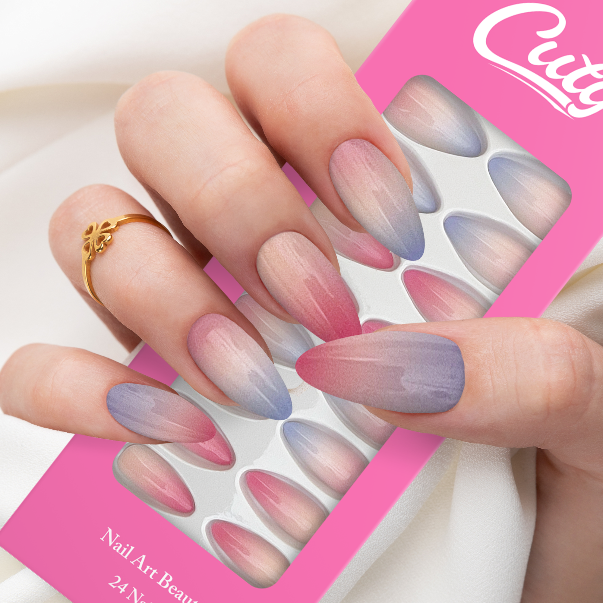 Cuty Nails Set: Flawless Acrylic Nails with Jelly Tape Adhesion