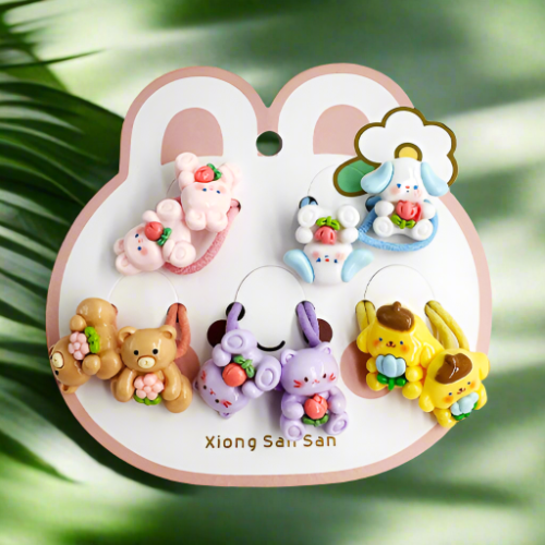 Hair Tie in different cartoon shapes (2 pieces)