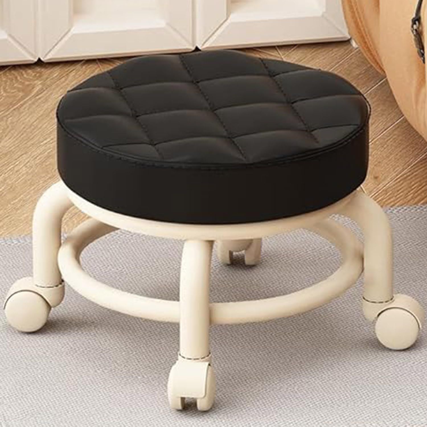 Low Comfortable Rolling Pedicure Stool