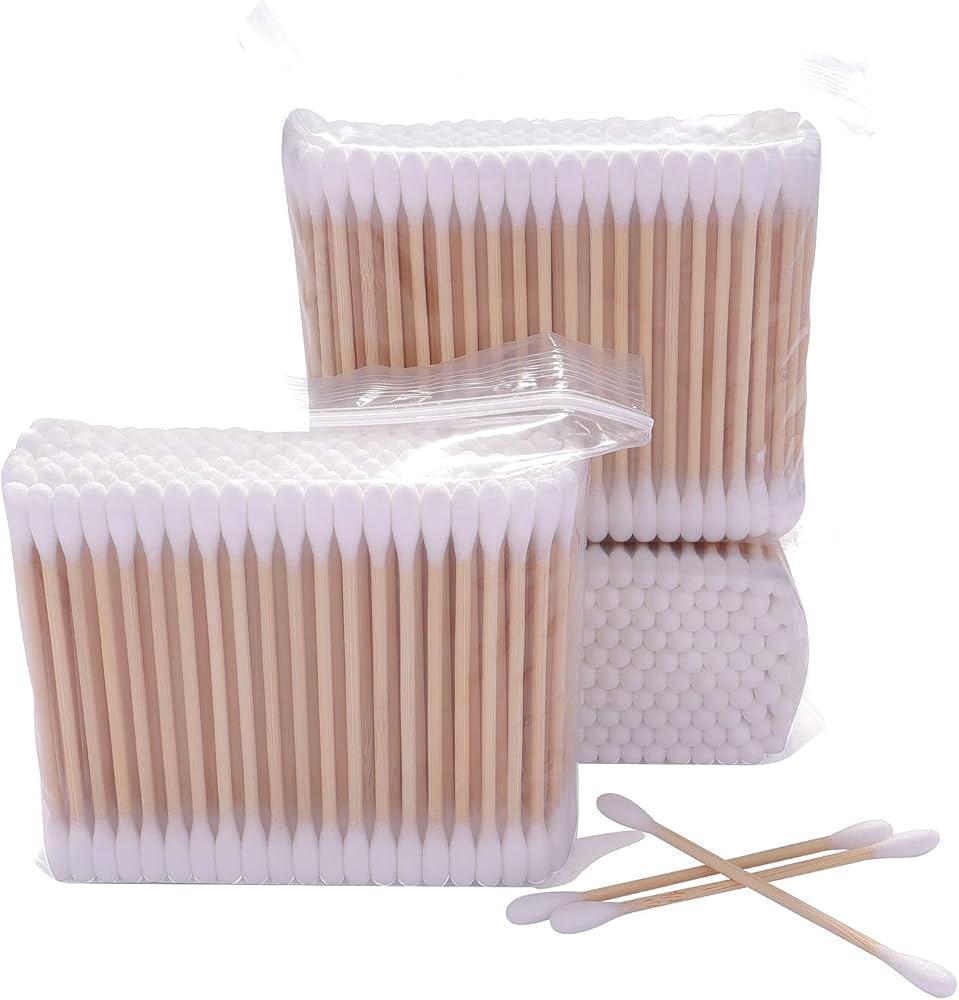 Wood Sticks Cotton Swabs Ear Cleaning (24 pack) / each pack 100 stick