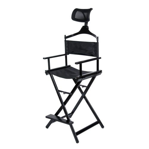 Professional Chair for Home Beauty Services with Headrest (Black)
