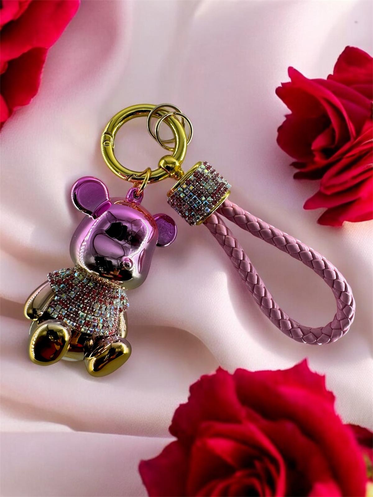 Bear Keychains Sparkly Diamond Bling