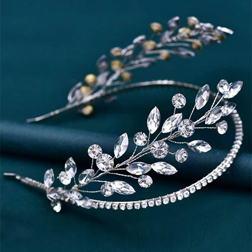 Hair Accessory rhinestone leaf