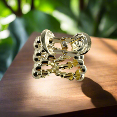 Hair Clip Gold Round