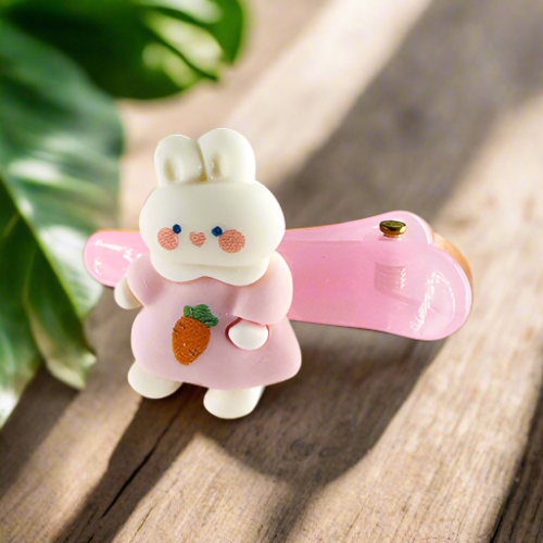 Light Pink Cute rabbit hair clip (2 pieces)