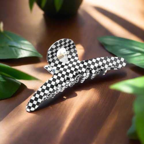 Hair Clip White & Black