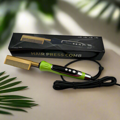 مشط كهربائي لتصفيف الشعر بشكل مستقيم ومجعد