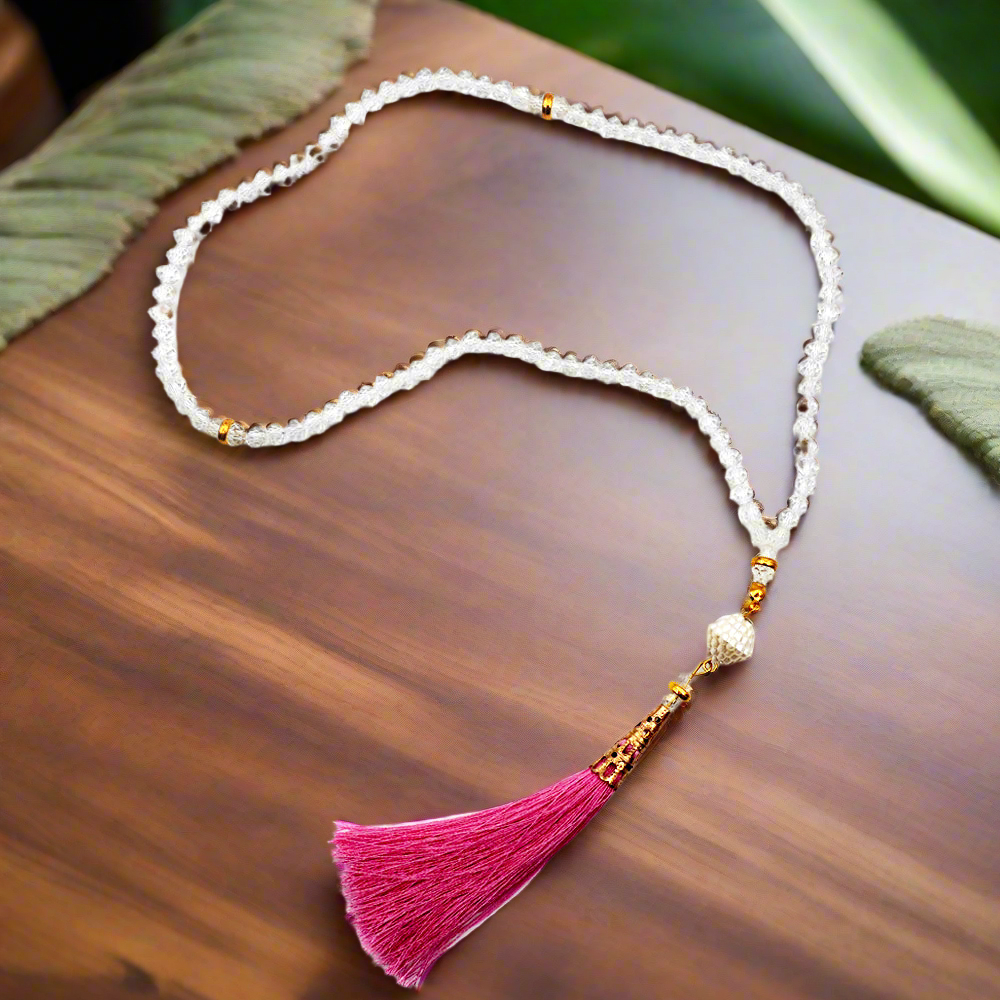 مسبحة ابيض كريستال