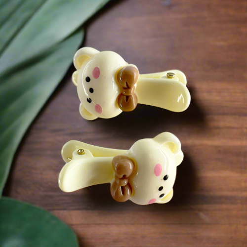 Bear head hair clip (2 pieces)