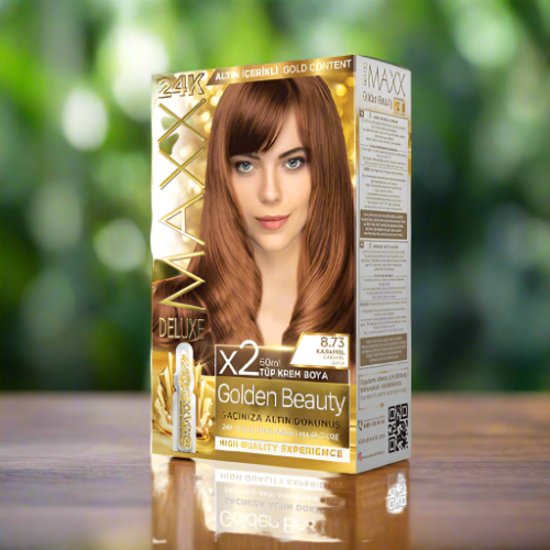 Maxx Deluxe 24K Gold Hair Dye - Caramel (8.73) – get cuty