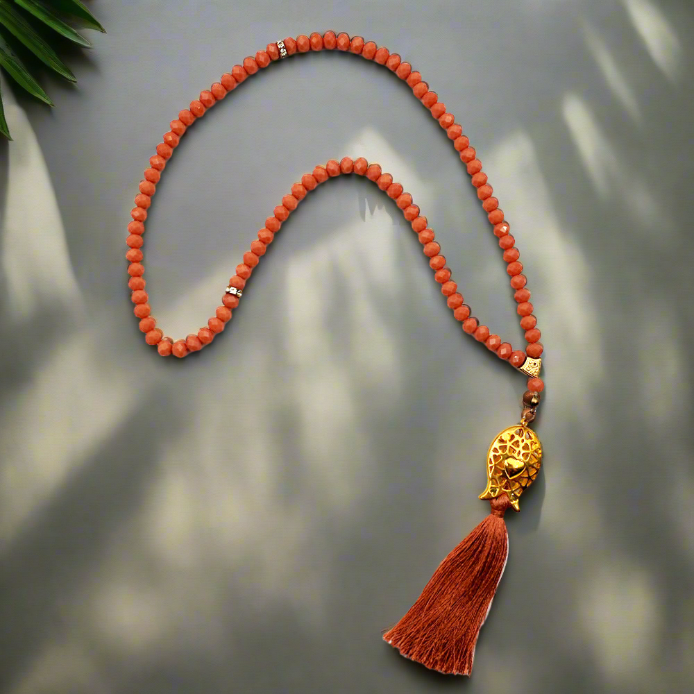 Orange Brown Masbaha Long