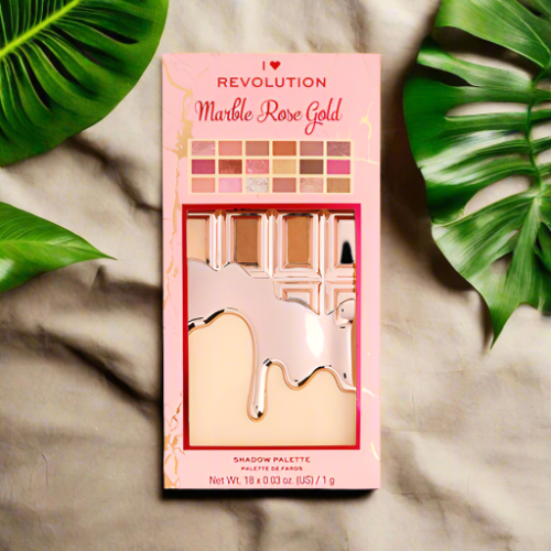 I Heart Revolution Marble Rose Gold - Chocolate Eyeshadow Palette (18 colors)