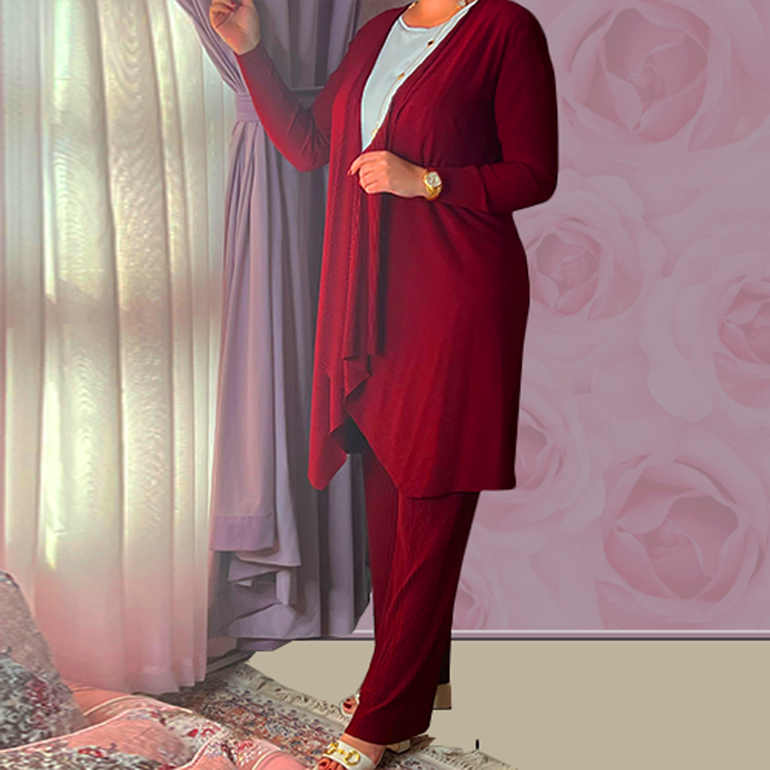 جاكيت و بنطلون لون احمر