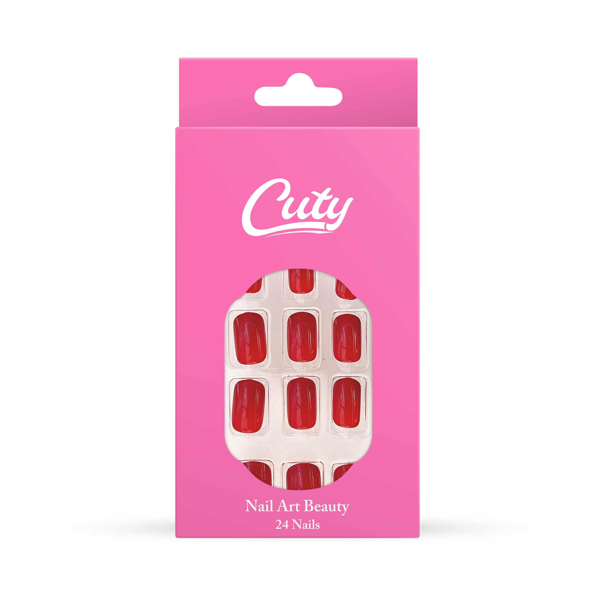 أظافر لاصقة من كيوتي (ملصقات جيلي مدمجة) (24ظفر)