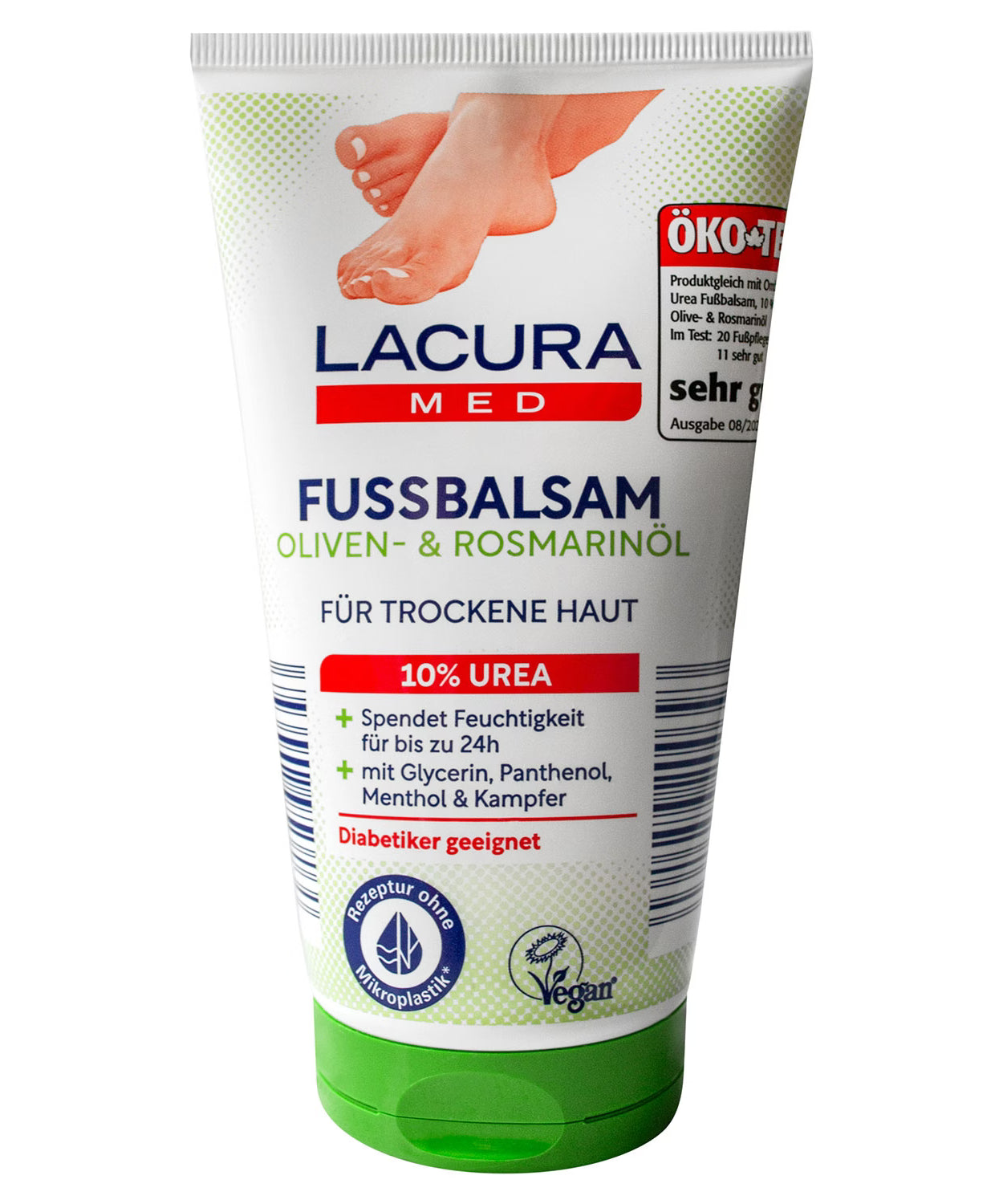 LACURA Foot Balm Urea 10% 150 ml, Olive-Rosemary