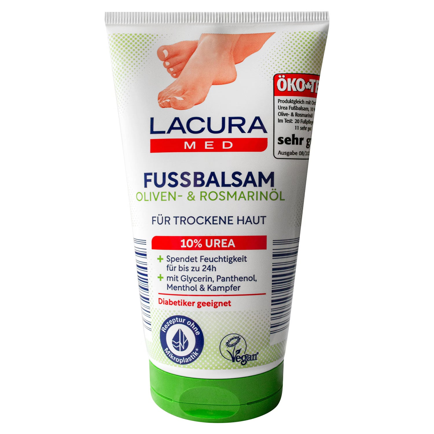 LACURA Foot Balm Urea 10% 150 ml, Olive-Rosemary