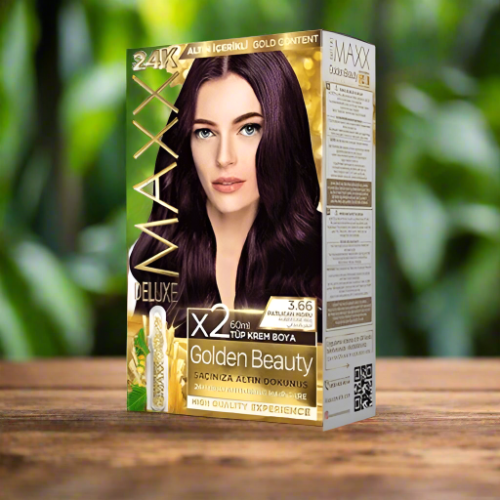 Maxx Deluxe 24K Gold Hair Dye - Aubergine Red (3.66)