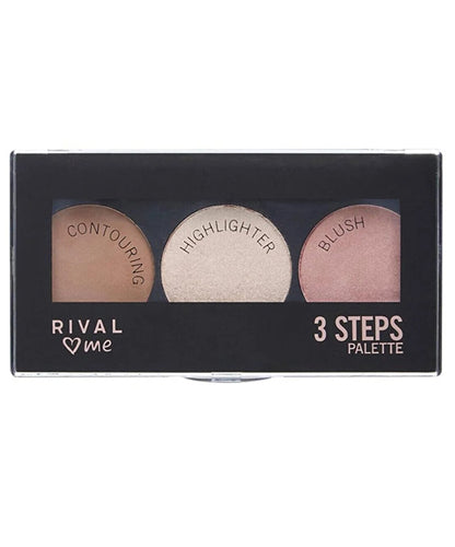 Rival Love Me 3 Steps Palette - Contouring - Highlighter - Blush (3 colors)