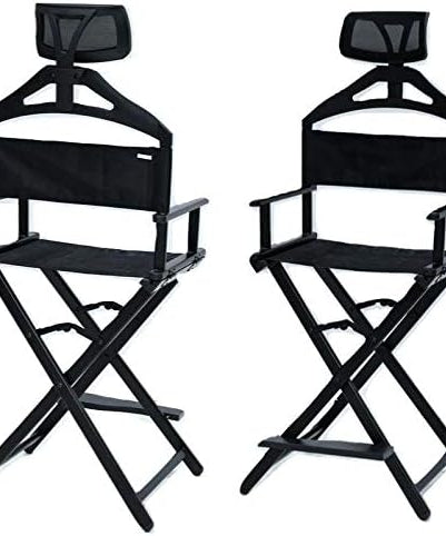 Professional Chair for Home Beauty Services with Headrest (Black)