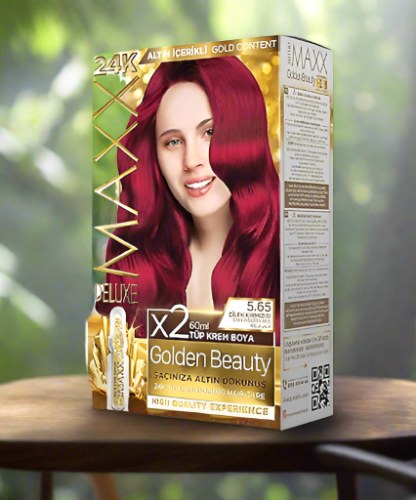 Maxx Deluxe 24K Gold Hair Dye - Strawberry Red (5.65)