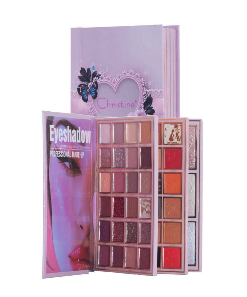 Christine 5-in-1 Makeup Booklet - Eyeshadow & Highlighter & Blusher & Lipstick & Concealer