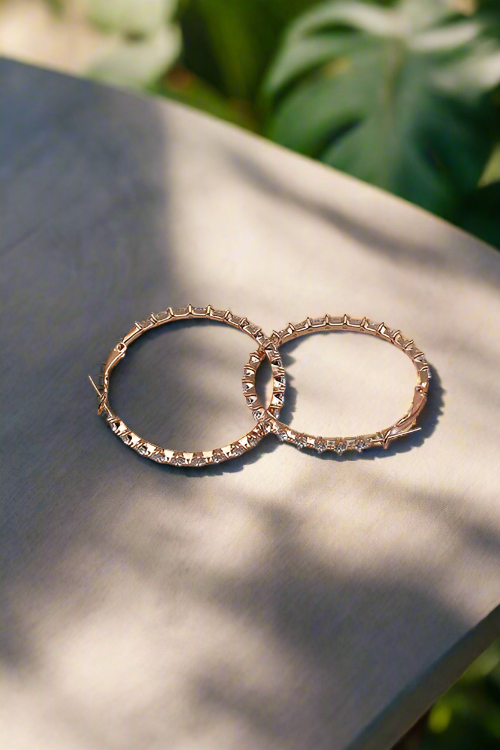 Bronze Shiny Crystal Earring