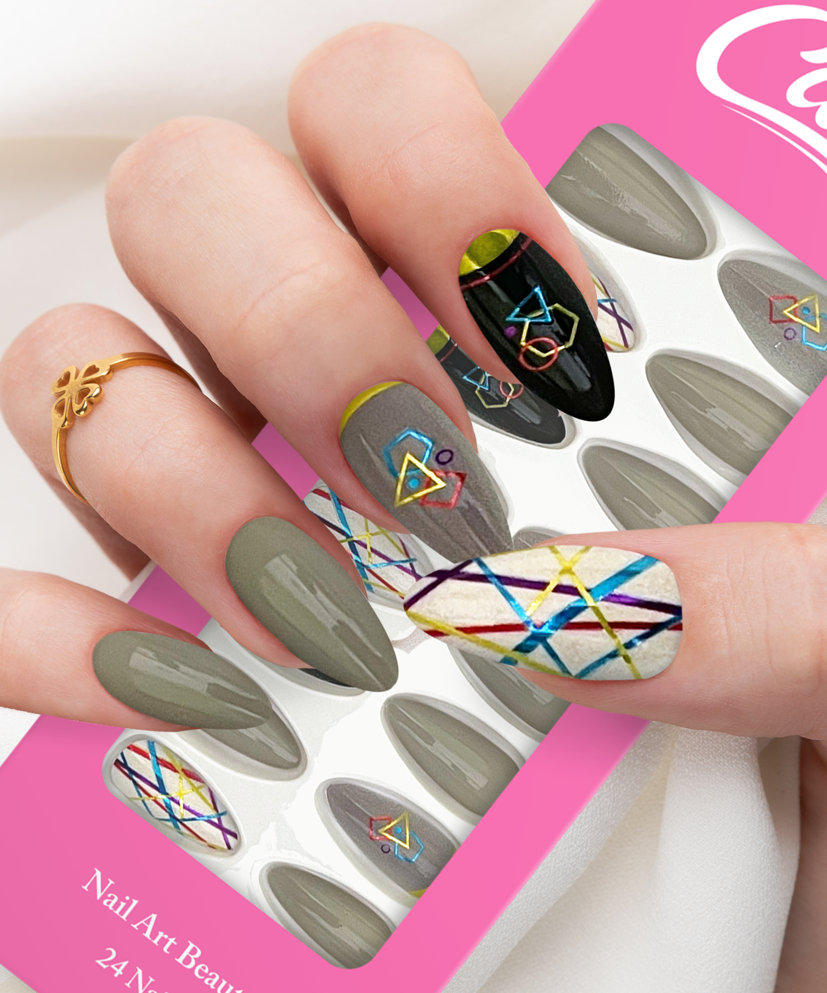 Cuty Nails Set: Flawless Acrylic Nails with Jelly Tape Adhesion