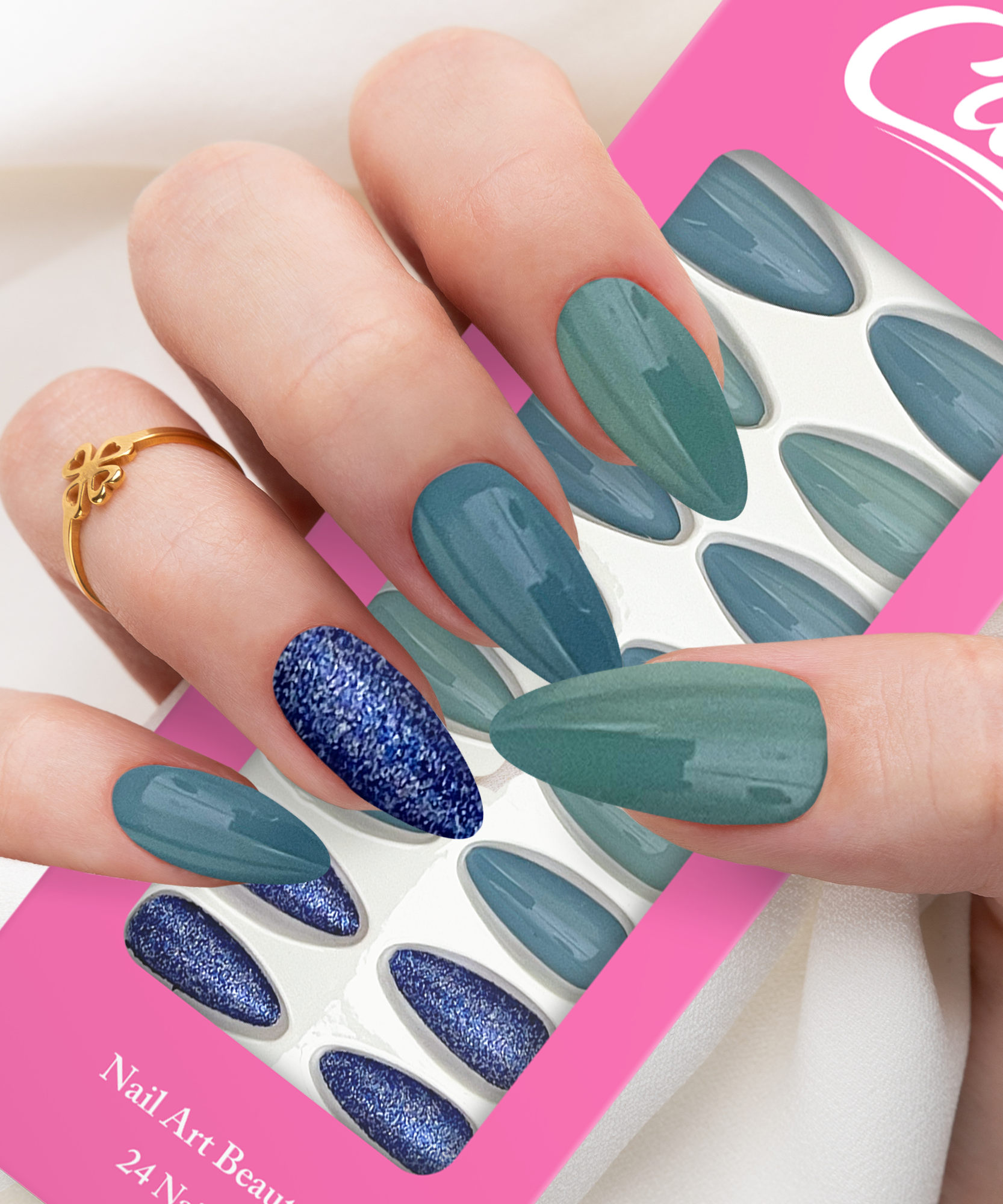 Cuty Nails Set: Flawless Acrylic Nails with Jelly Tape Adhesion