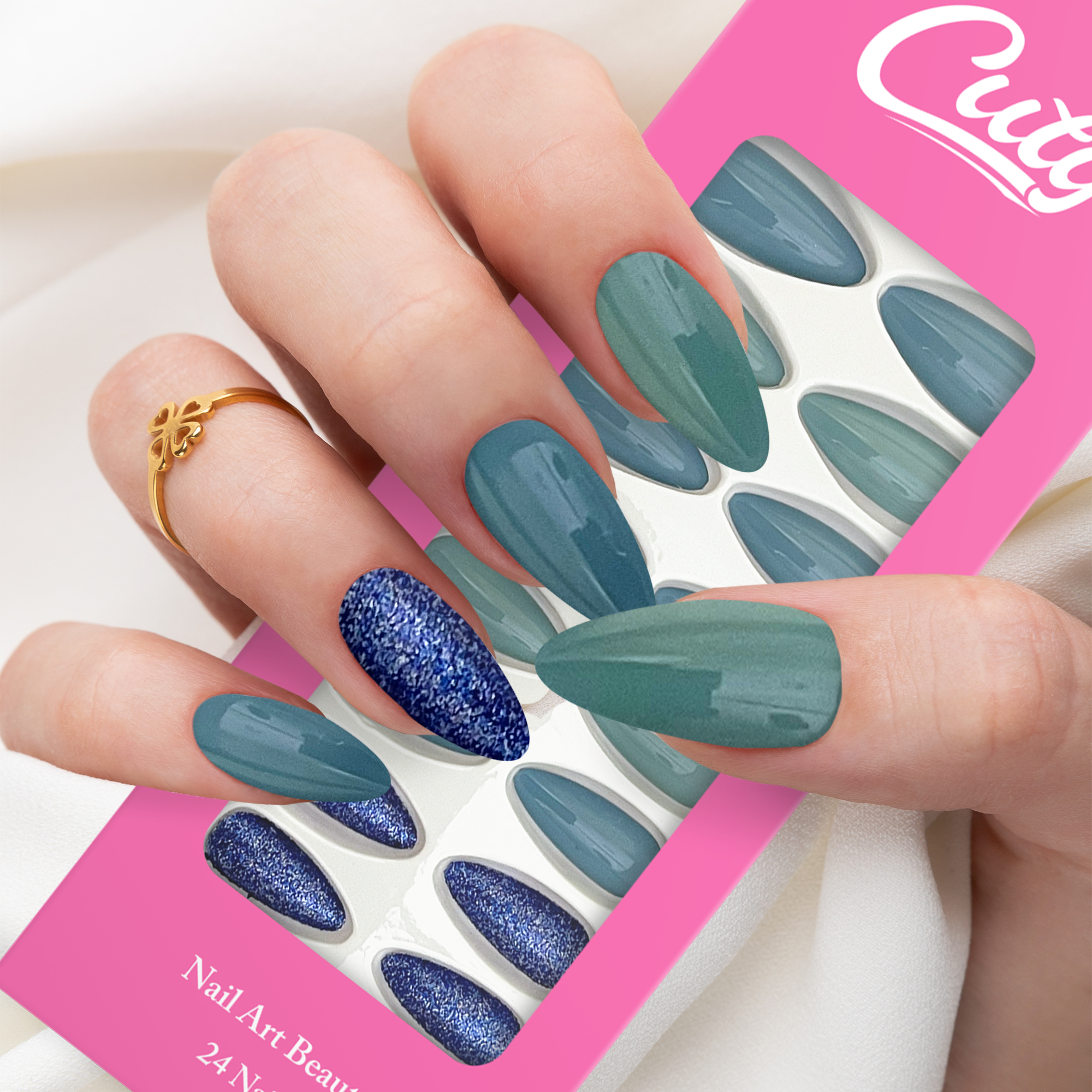 Cuty Nails Set: Flawless Acrylic Nails with Jelly Tape Adhesion
