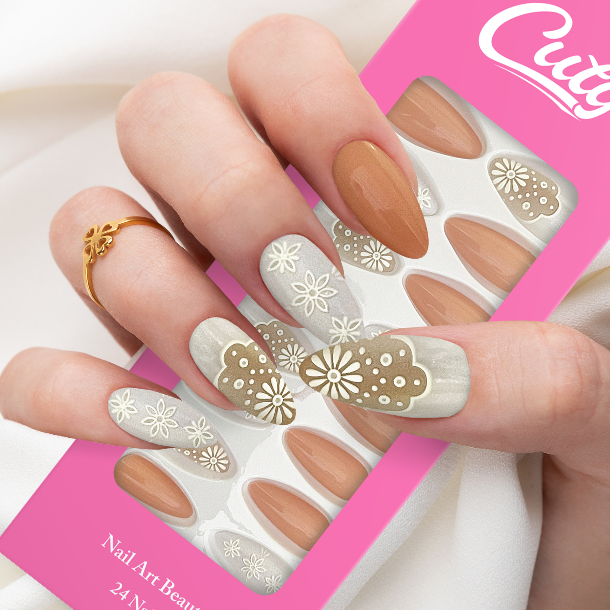 Cuty Nails Set: Flawless Acrylic Nails with Jelly Tape Adhesion