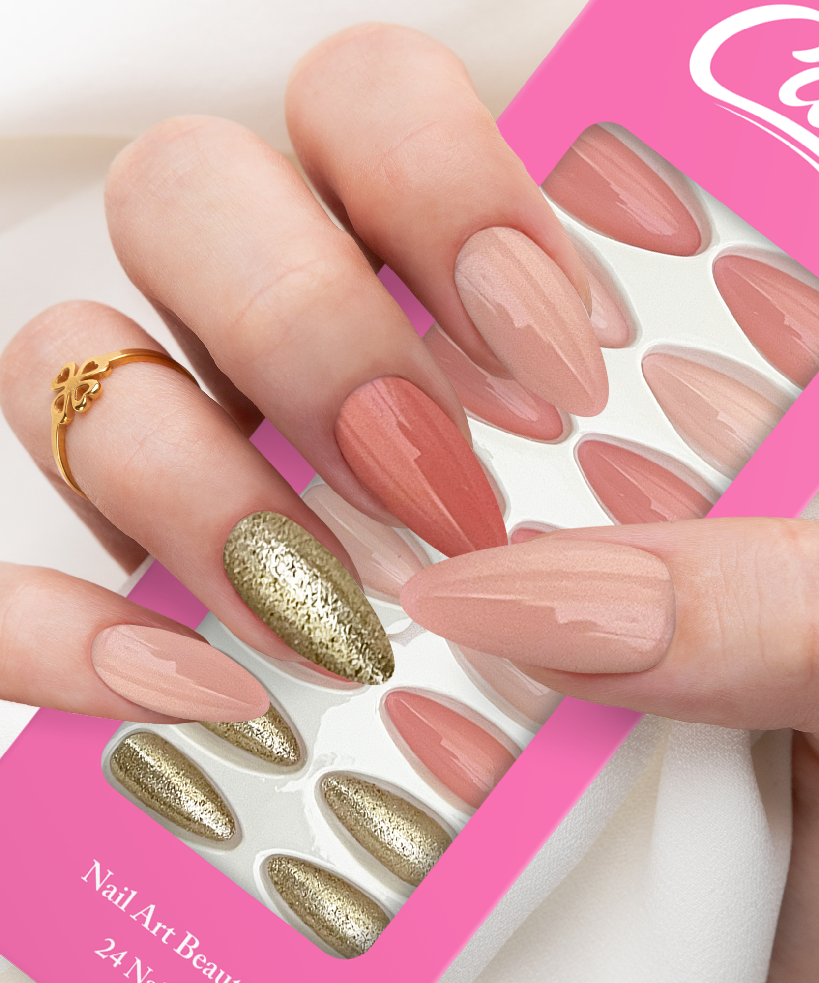 Cuty Nails Set: Flawless Acrylic Nails with Jelly Tape Adhesion