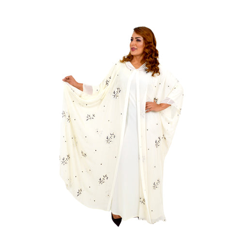 White Dress With Flower Budge