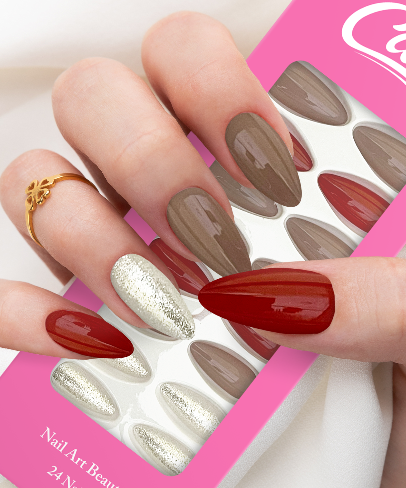 Cuty Nails Set: Flawless Acrylic Nails with Jelly Tape Adhesion