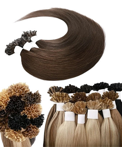 قم بتعيين ملحقات الشعر البشرية الطبيعية u tip glue tip