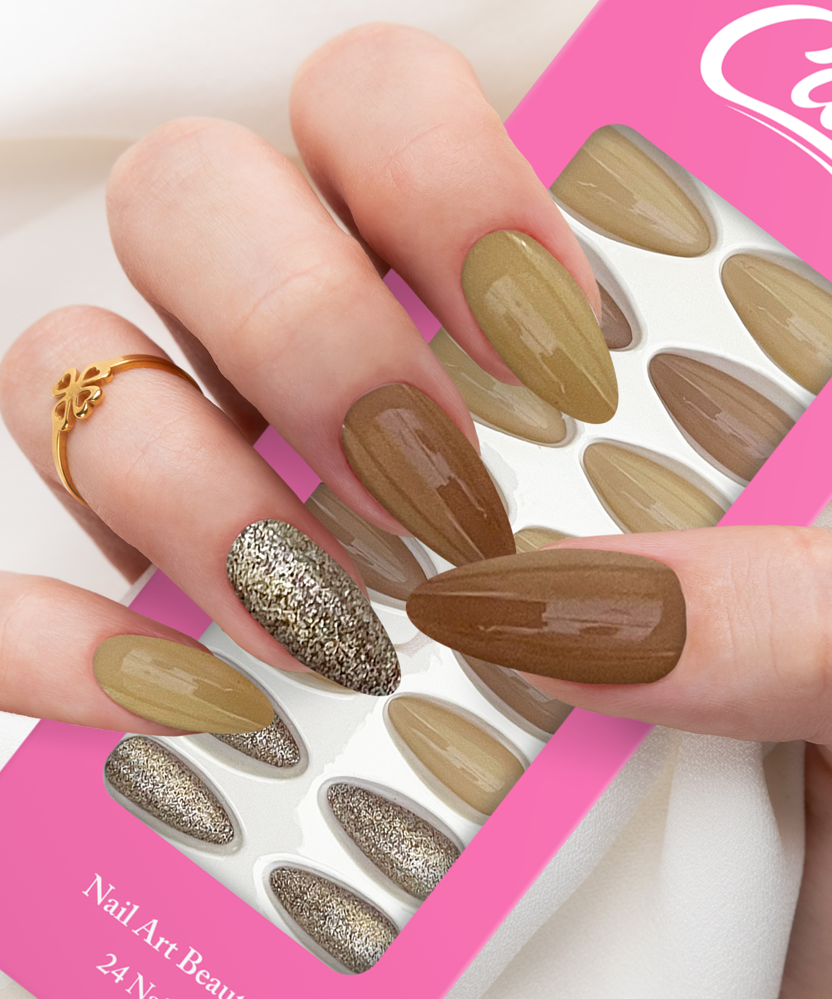 Cuty Nails Set: Flawless Acrylic Nails with Jelly Tape Adhesion