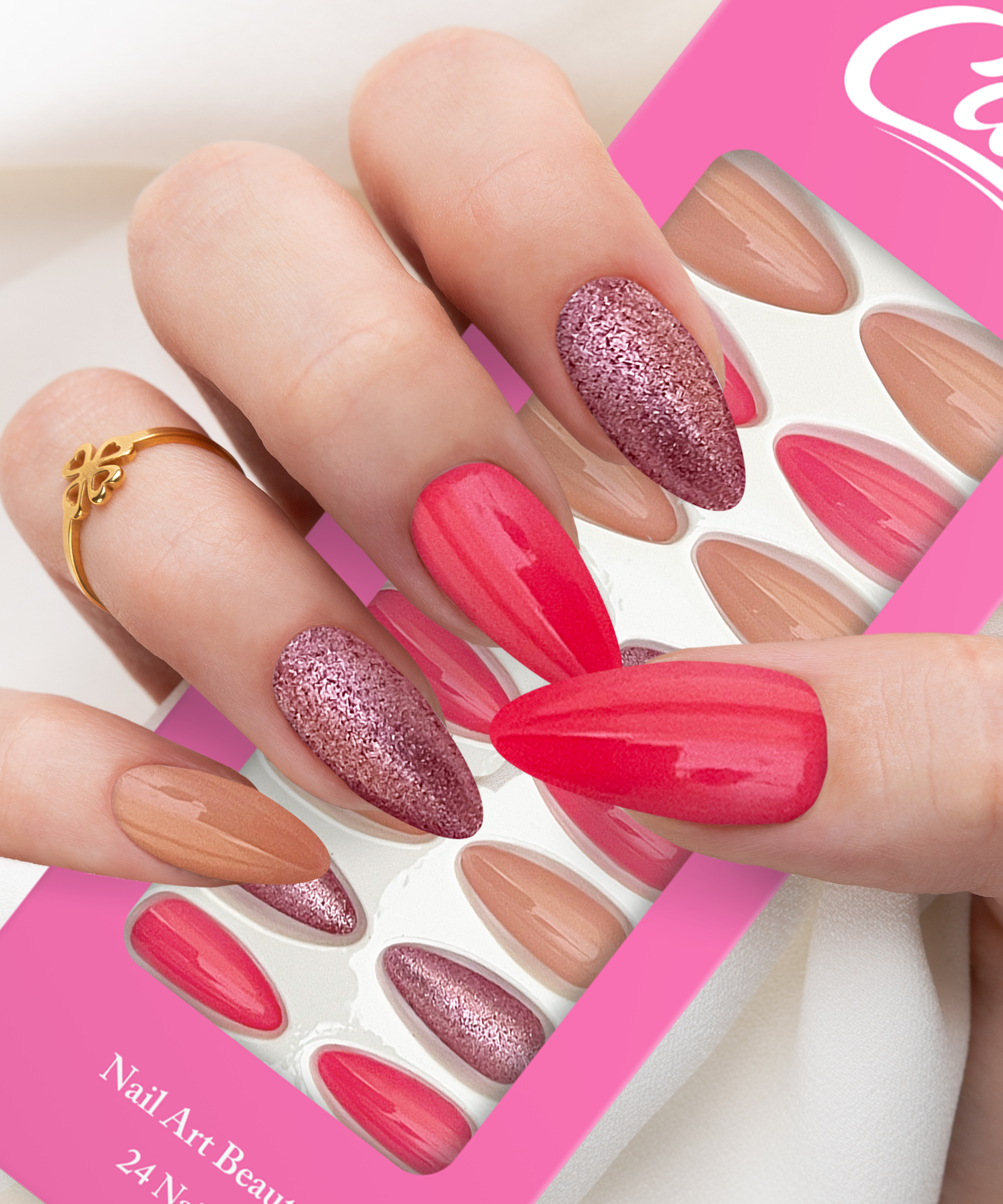 Cuty Nails Set: Flawless Acrylic Nails with Jelly Tape Adhesion