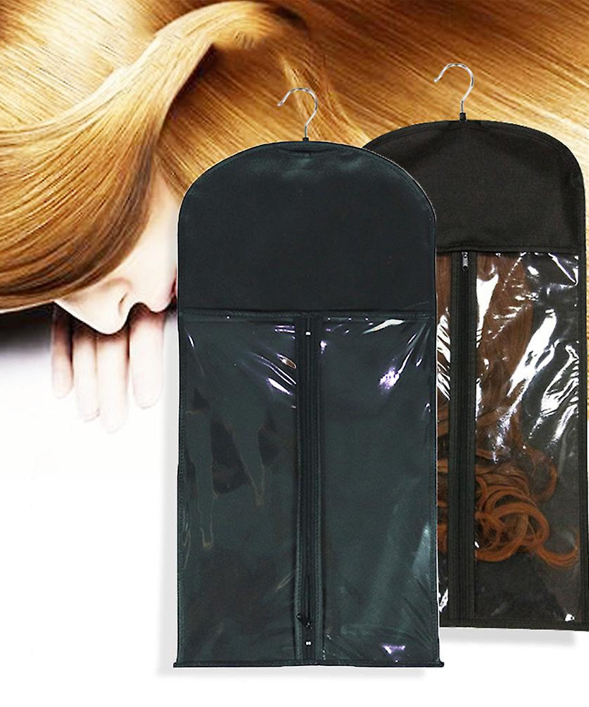 Hanging Wig & Hair Extension Storage Bags (Black)