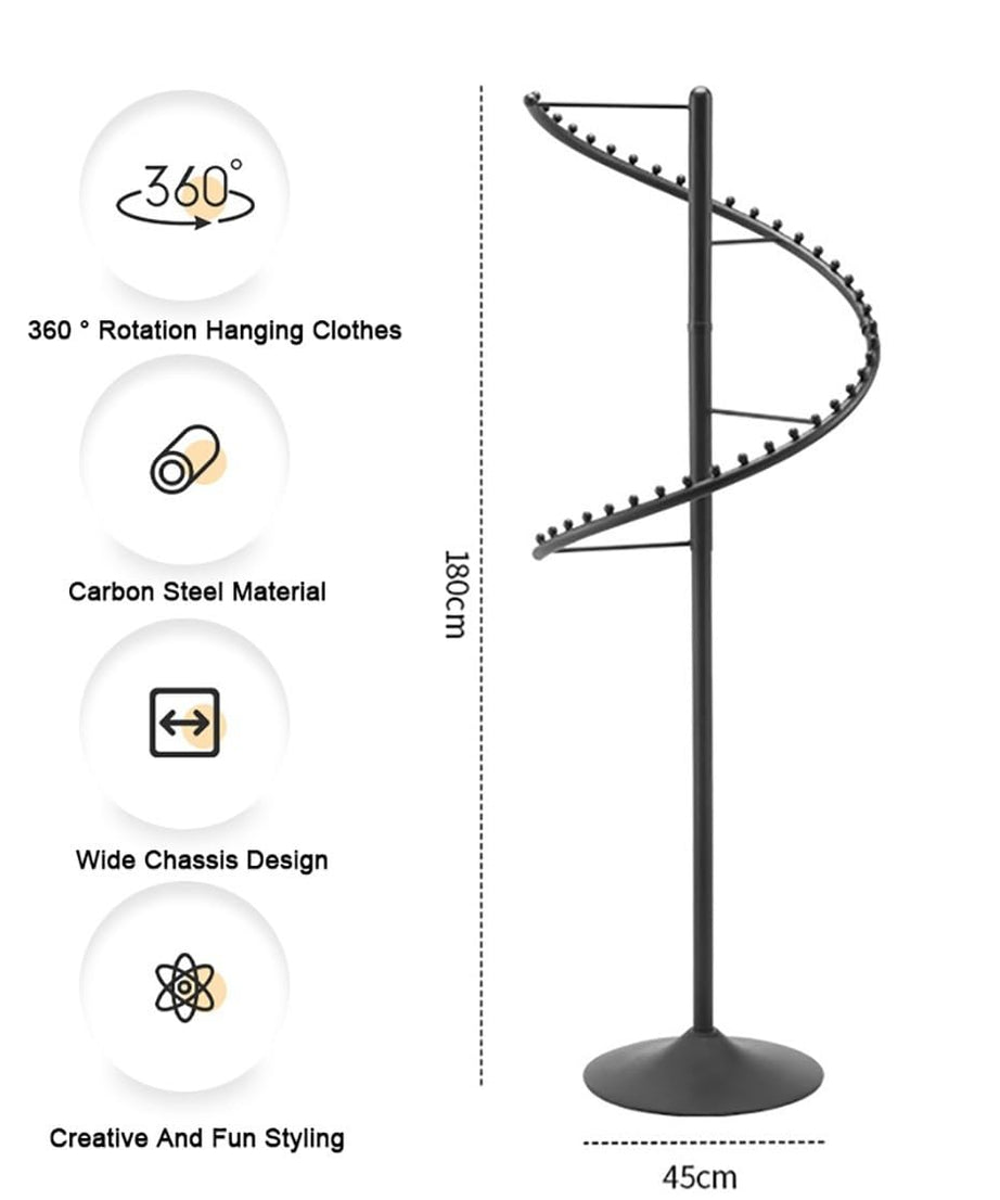 حامل الملابس الدوار الحلزوني S